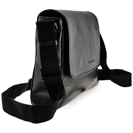 Emporio Armani Men's Leather Messenger Bag in Black Y4M137-YDE2J-80001