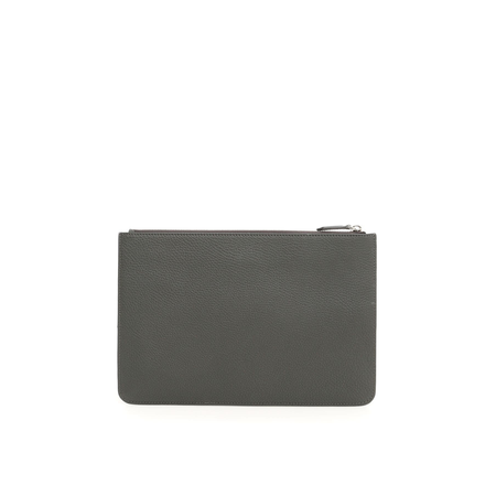 Fendi Men's Leather Pouch in Gray 7N0078-A4NR-F0X2Q