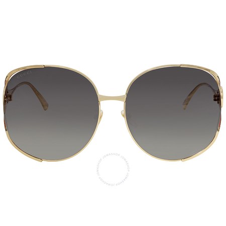 Gucci Grey Gradient Round Sunglasses GG0225S 001 63 GG0225S 001 63