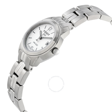 Tissot PR100 White Dial Stainless Steel Ladies Watch T0492101101700 T049.210.11.017.00