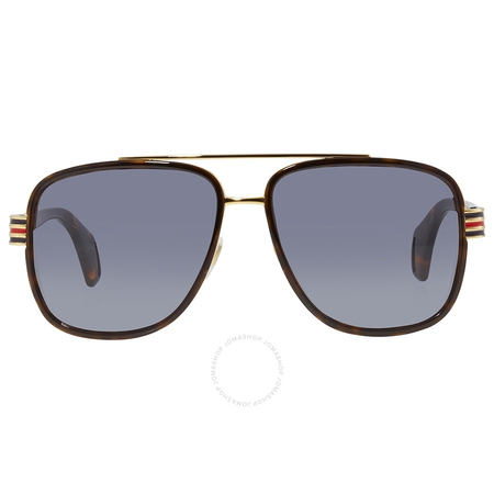 Gucci Gucci Grey Rectangular Men's Sunglasses GG0448S 004 58 GG0448S 004 58