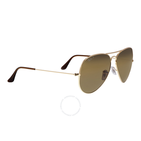 Ray Ban Ray-Ban Classic Aviator Sunglasses - Polarized Brown B-15 RB3025 001/57 62-14