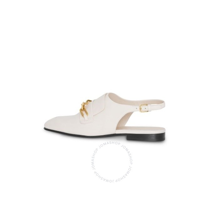 Burberry Ladies White Flat Slingback Loafers 8006106