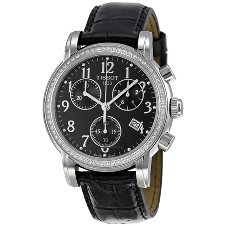 Tissot Dressport Chronograph Black Leather Ladies Watch T0502171605201 T050.217.16.052.01