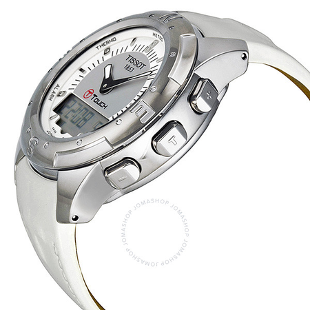 Tissot T-Touch II Multi-Function Silver Dial Titanium Ladies Watch T047.220.46.086.00