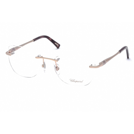 Chopard VCHB71S Rose Gold Tone Rectangular Rimless Eyeglass Frames 02AM VCHB71S-02AM-53