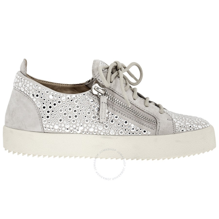 Giuseppe Zanotti Ladies Silver Sneakers All Over Strass RW80066