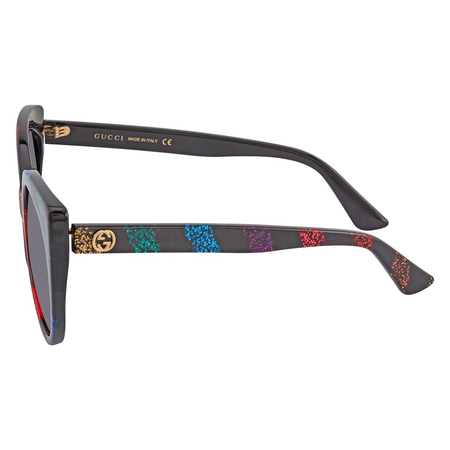 Gucci Grey Ladies Asian Fit Cat Eye Sunglasses GG0325SA 003 57