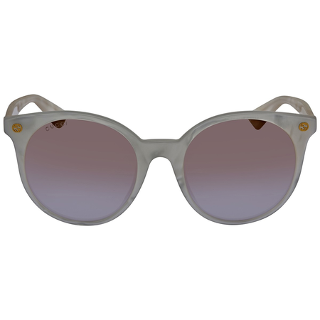 Gucci White Round Sunglasses GG0091S 004 52