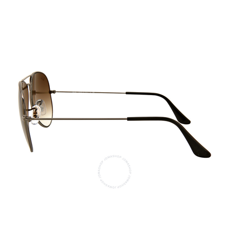 Ray Ban Ray-Ban Aviator Gunmetal Frame Brown Non-Polarized Crystal Lens 58mm Men's Sunglasses RB3025 004/51 58-14 RB3025 004/51 58-14