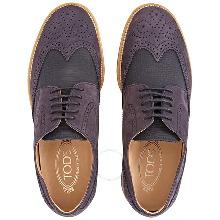 Tod's Men's Classic Brogue Shoes in Light Baltic/Black XXM0WP00C10C5J026Q