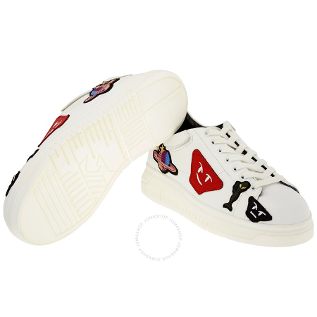 Emporio Armani Men's White Deer Cartoon Space Sneakers X4X159-XL627-000