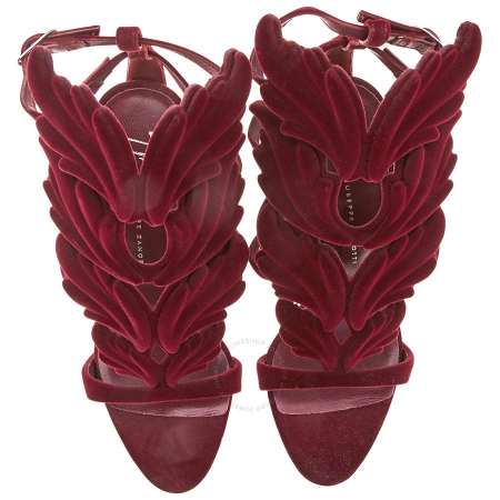 Giuseppe Zanotti Ladies High Heel Pump Burgundy Cruel Velvet Sandals I800006/002
