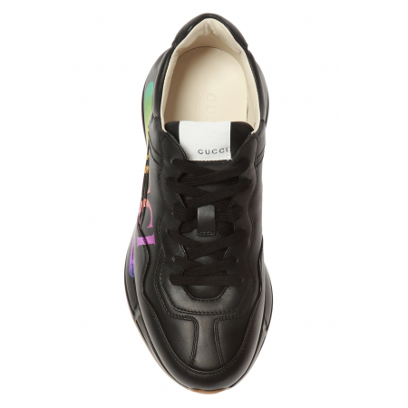 Gucci Rhyton Leather Sneaker With Gucci Logo 552851 DRW00 1000