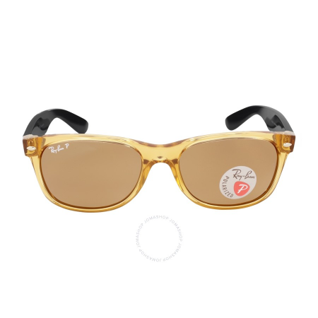 Ray Ban New Wayfarer Polarized Brown Sunglasses RB2132 945/57 55-18