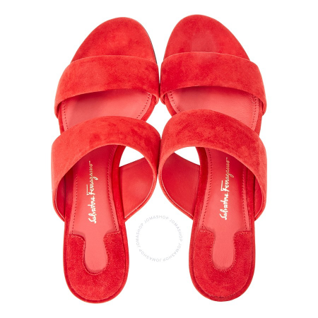 Salvatore Ferragamo Flower Heel Sandal in Orange Red FR01M660-671036