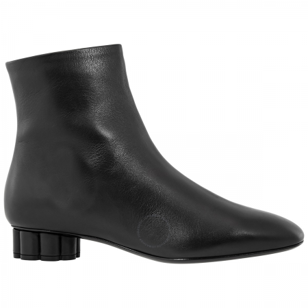 Salvatore Ferragamo Ladies Black Flower Heel Boots 01N311 693095