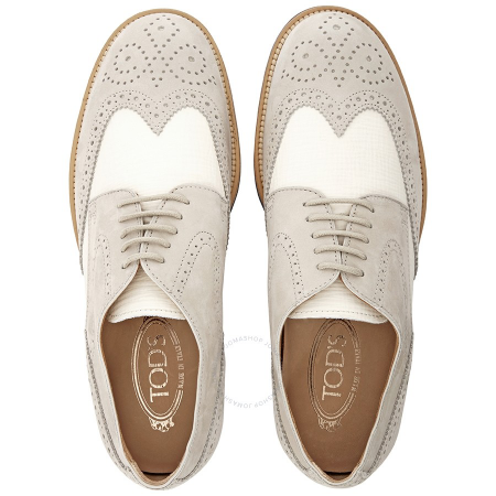 Tod's Men's Classic Brogue Shoes in Stone/White XXM0WP00C10C5J0858