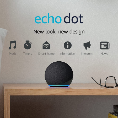 Loa thông minh Amazon Echo Dot (4th Gen) | Smart speaker with clock and Alexa | Glacier White