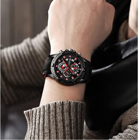 Đồng hồ nam chính hãng Mini Focus sang trọng -Color: Red NEW