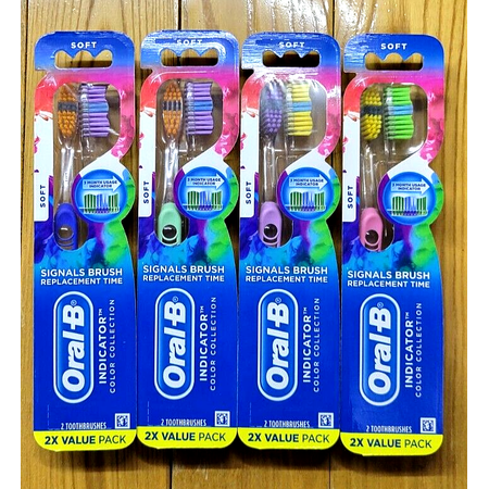 Bàn chải OralB Indicator Color Collection Signals Brush Replacement Time 2 Toothbrushes