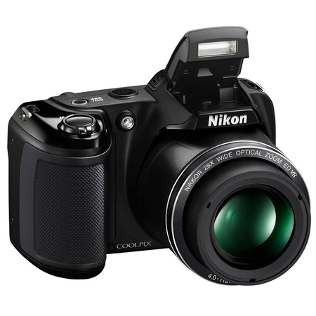 Nikon COOLPIX L340 20MP Digital Camera (Black) + AA Batteries & Charger + Transcend 32GB SDHC Memory Card + 50" Quality Tripod