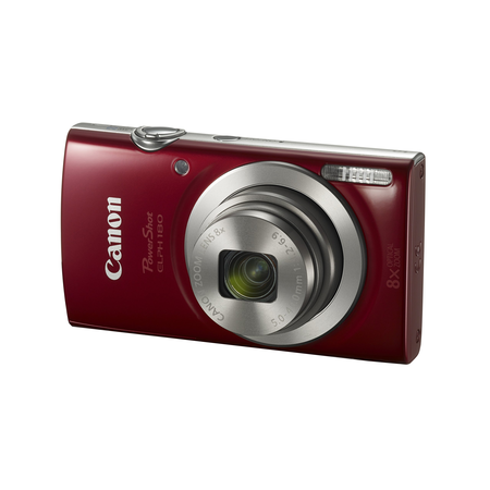 Canon PowerShot ELPH 180 (Red) with 20.0 MP CCD Sensor and 8x Optical Zoom