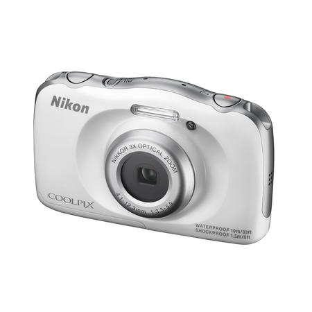 Nikon COOLPIX S33 Waterproof Digital Camera (White) (Discontinued by Manufacturer)