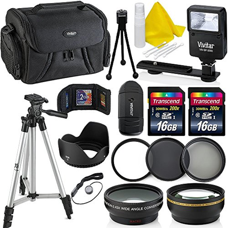 Professional 58MM Accessory Bundle Kit For Canon Rebel T6i T6 T6S T5 T5i T7 T7i T4i T3 T3i T2i T1i & DSLR Cameras , 15 Accessories for Canon