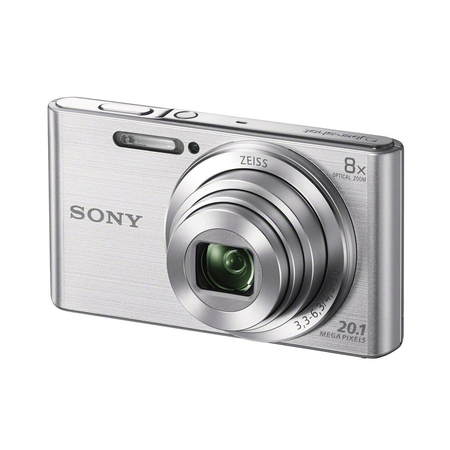Sony DSCW830 20.1 MP Digital Camera with 2.7-Inch LCD (Silver) (Silver w/case)