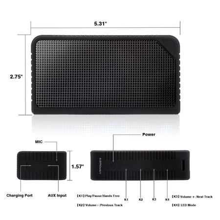 Loa Bluetooth Speakers,URPOWER® Hi-Fi Portable Wireless Stereo Speaker