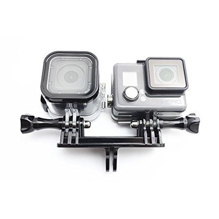 Nechkitter Dual Twin Mount Adapter for GoPro Hero 2 3 3+ 4 Compatible with housing handle monopod mount