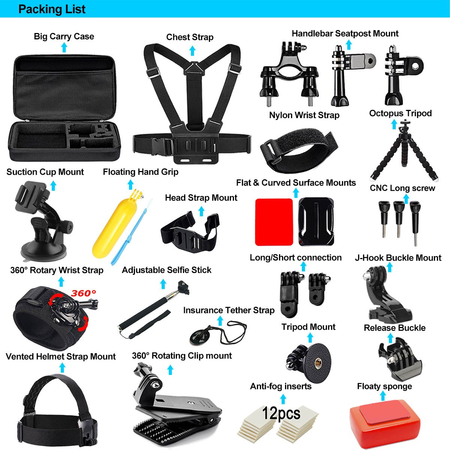 Soft Digits Accessories Kit for GoPro Hero 5 4 3+ 3 2 1 Session Accessory Bundle Set for Action Camera SJ4000 SJ5000 SJ6000 Xiaomi Yi-Flotation Handle