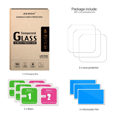 Tempered Glass Screen Protector for Gopro Hero 4 Session Hero 5 Session, Akwox 0.3mm 9H Hard Scratch-resistant Camera Lens Film