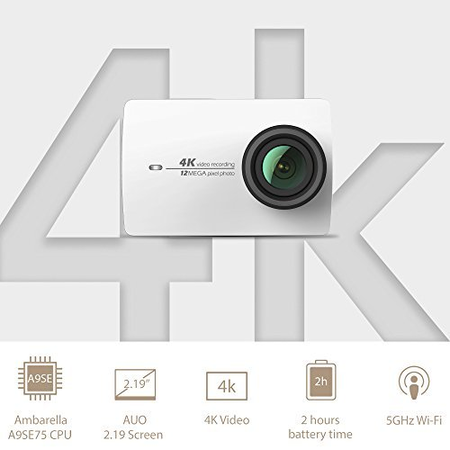 YI 4K Sports and Action Video Camera (US Edition) White Pearl