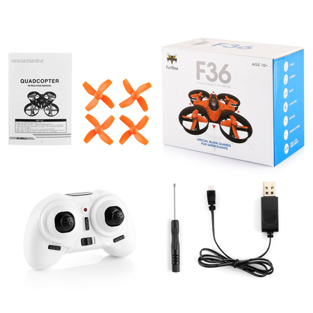 FuriBee F36 Mini UFO Quadcopter,with 2.4GHz 4CH 6 Axis Gyro RC and Headless Mode(orange )