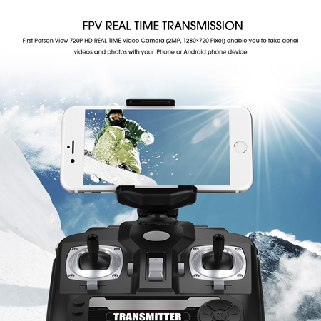 DBPOWER MJX X400W FPV Drone with Wifi Camera Live Video Headless Mode 2.4GHz 4 Chanel 6 Axis Gyro RTF RC Quadcopter, Compatible with 3D VR Headset