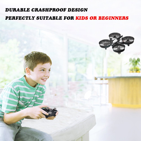 MysteryStone H36 Mini Quadcopter Drone RTF 2.4G 4CH 6 Axis Eversion with Headless Mode One Key Return, Remote Control UFO Nano Quadcopter with Four Extra Batteries and 5 in 1 Charger (Grey and Black)