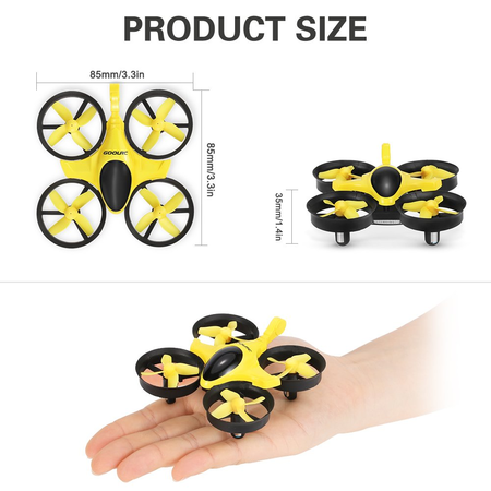 GoolRC T36 Mini RC Quadcopter Drone 2.4G 4 Channel 6 Axis With 3D Flip Headless Mode One Key Return Nano Copters RTF Mode 2 With Bonus Battery(Yellow)