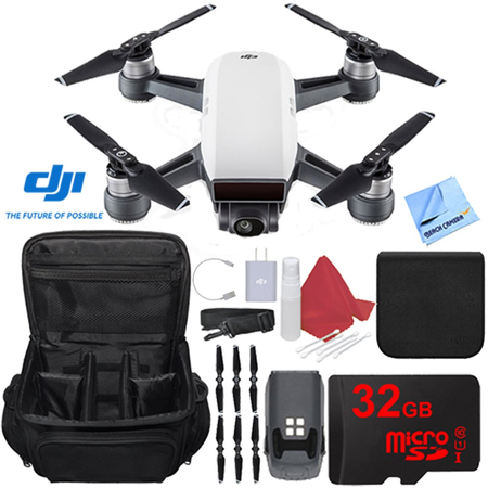 Thiết bị bay không người lái DJI Spark Alpine White Quadcopter Drone 32GB Essentials Bundle