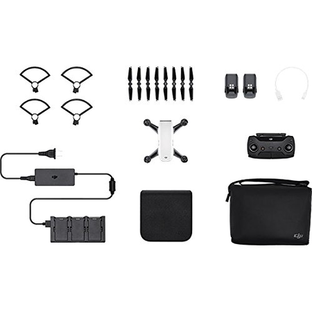 DJI Spark Intelligent Portable Mini Drone Quadcopter, Fly More Combo, with MUST HAVE ACCESSORIES, 2 Batteries, 64 GB SD Card, (Alpine White)