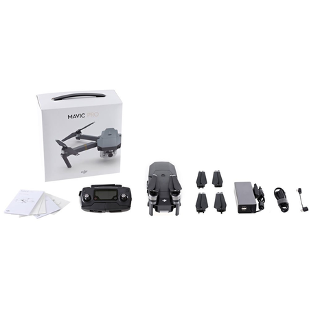 DJI Mavic PRO Portable Collapsible Mini Racing Drone with 32GB SD Card + Range Extender, Lens Hood, Card Reader, Landing Gear, Stick Protector, Prop Guards, Koozam Cleaning Cloth
