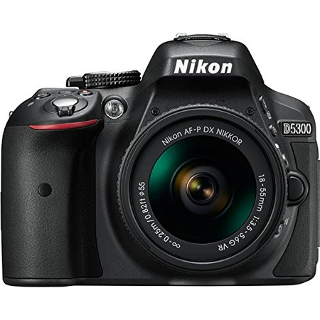 Nikon D5300 with AF-P DX 18-55mm f/3.5-5.6G VR + Nikon AF-P DX 70-300mm f/4.5-6.3G ED VR 25PC Accessory Bundle - Includes 64GB & 32GB SD Memory Card + 72" Tripod + Automatic Flash w/ LED Light + MORE