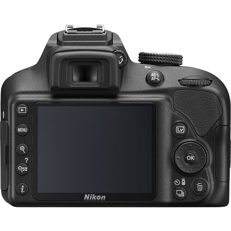 Nikon D3400 Digital SLR Camera & 18-55mm VR & 70-300mm DX AF-P Lenses with 64GB Card + Case + Flash + LED Video Light + Tripod + Tele/Wide Lens Kit
