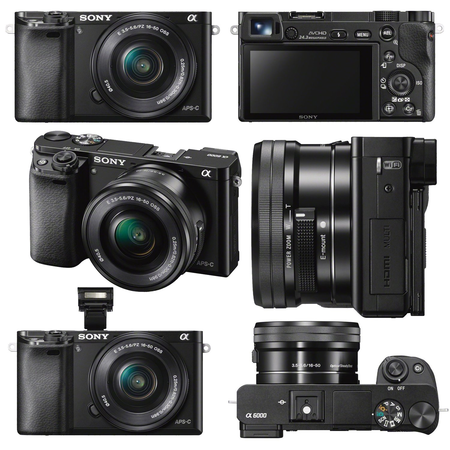 Sony Alpha a6000 Mirrorless Camera w/ 16-50mm Lens & Two 64GB SD Card Bundle