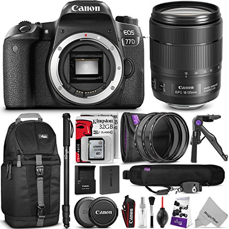 Canon EOS 77D DSLR Camera with 18-135mm USM Lens w/ Advanced Photo and Travel Bundle