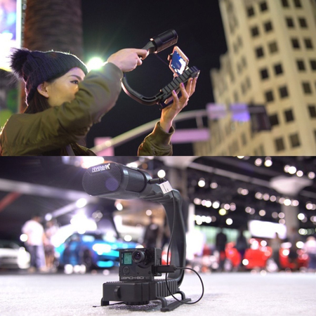 Sevenoak MicRig Video Bundle with Grip Handle, Stereo Microphone, LED Light, Shoe Extender Bracket, Windscreen, & Adapters for DSLR Cameras, Smartphones & GoPro