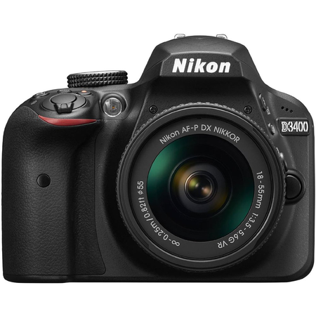 Nikon D3400 24.2 MP DSLR Camera with 18-55mm VR Lens Kit 1571B (Black) - (Certified Refurbished)