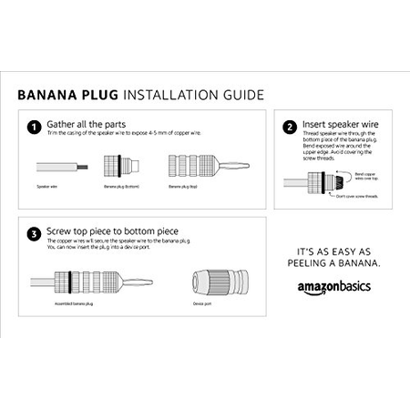 AmazonBasics Banana Plugs - Closed Screw Type, 12 pairs