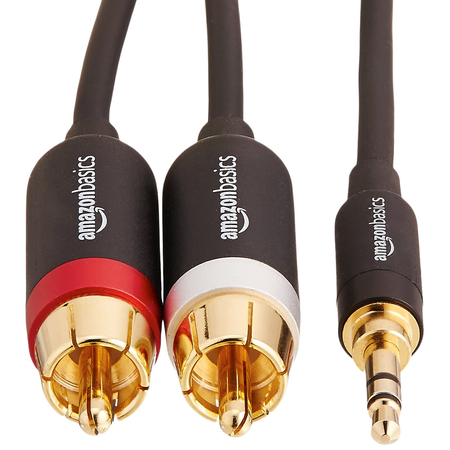 AmazonBasics 3.5mm to 2-Male RCA Adapter Cable - 4 Feet